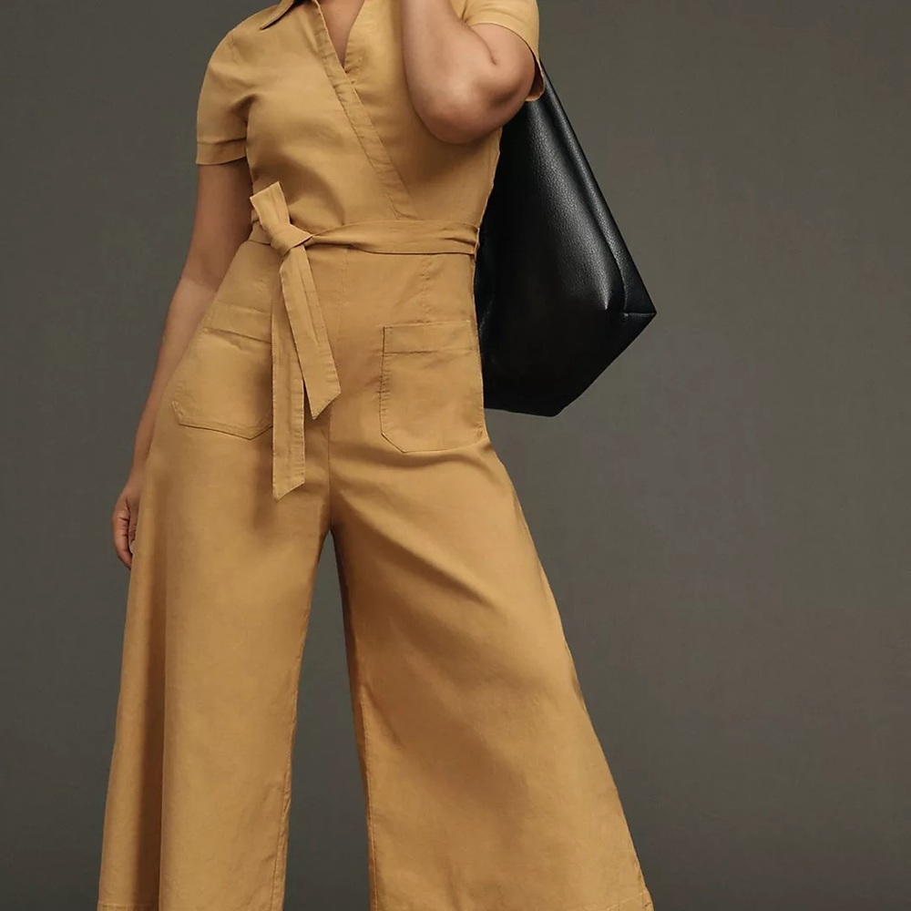 Maeve Wide-Leg Jumpsuit in Mustard